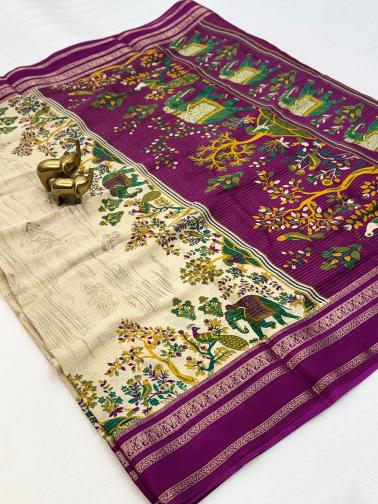 Vastrangan kalamkari print wholesale saree market in surat with price